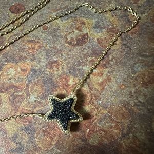 Kendra scott black druzy star necklace